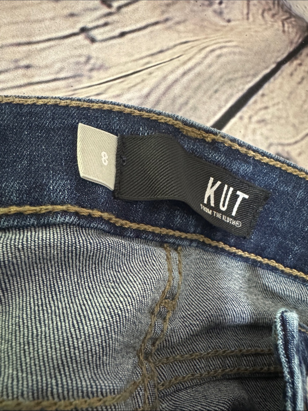 Kut from the Kloth KelseyHigh Rise Ankle Flare with Frayed Hem Jeans - Picture 4 of 15